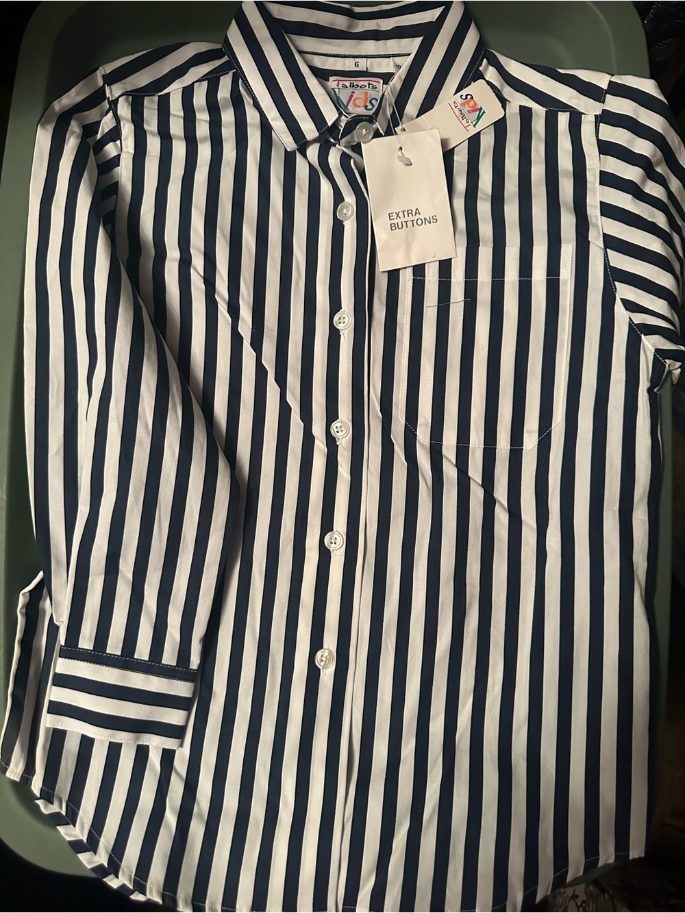 Talbots Classic Stripe Button-Up Shirt NWT